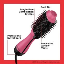 Salon One-Step Hair Dryer & Volumiser Pink -JUSTMYLOOK Sales salon one step hair dryer volumiser pink p25951 61306 image