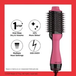 Salon One-Step Hair Dryer & Volumiser Pink -JUSTMYLOOK Sales salon one step hair dryer volumiser pink p25951 61307 image