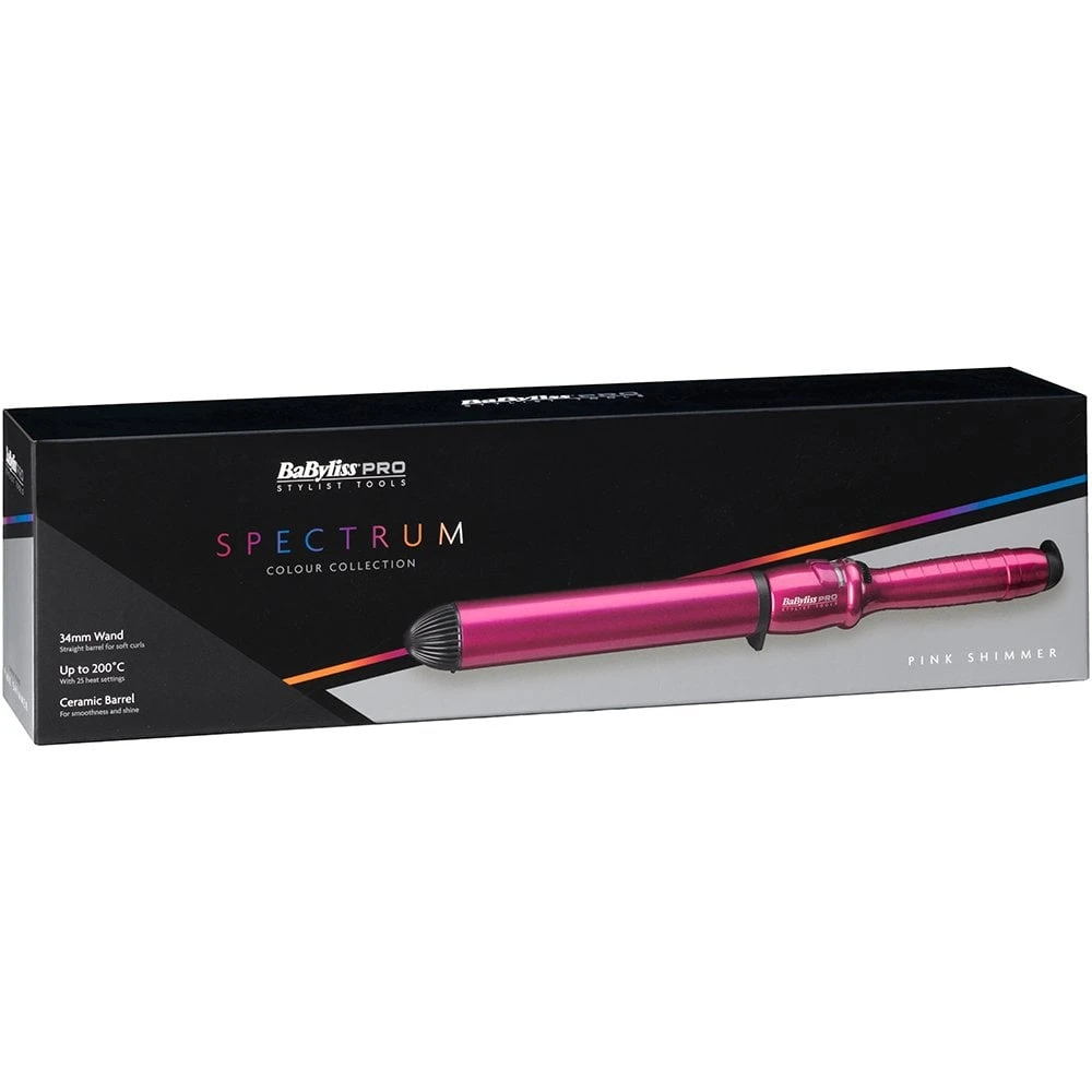 Babyliss Pro Spectrum Wand 34mm Pink Shimmer 4 Babyliss Pro Spectrum Wand 34mm Pink Shimmer - Image 2